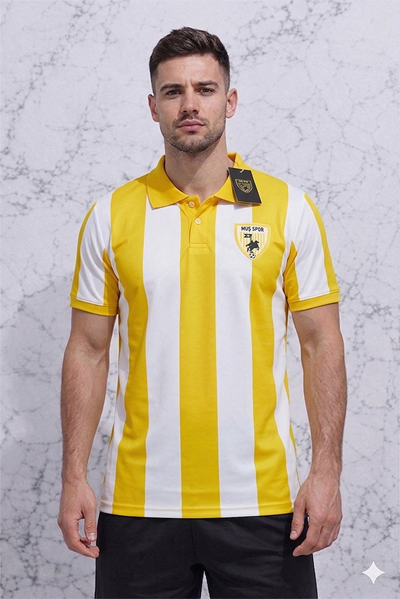 Muşspor Lisanslı Klasik Çubuklu Polo Yaka Tişört