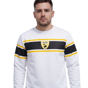 Muşspor Lisanslı Beyaz Sweatshirt - Şerit Detaylı